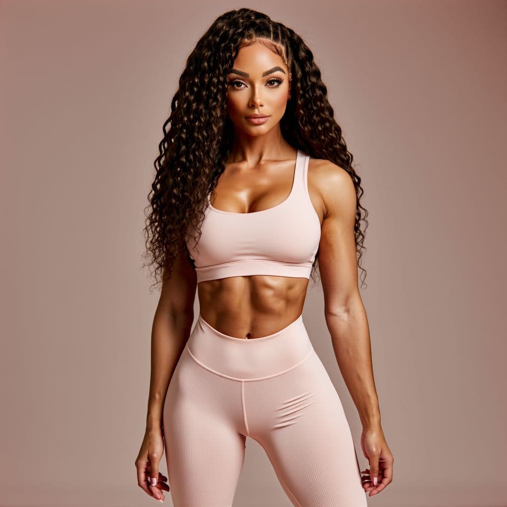 AI generated: A photorealistic image of stunning and curvaceous Latin woman with glowing caramel skin. Her long, c...