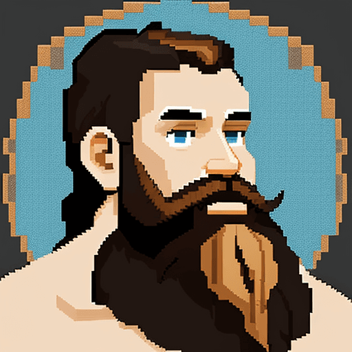 AI generated: Pixel art of a man with a normal beard