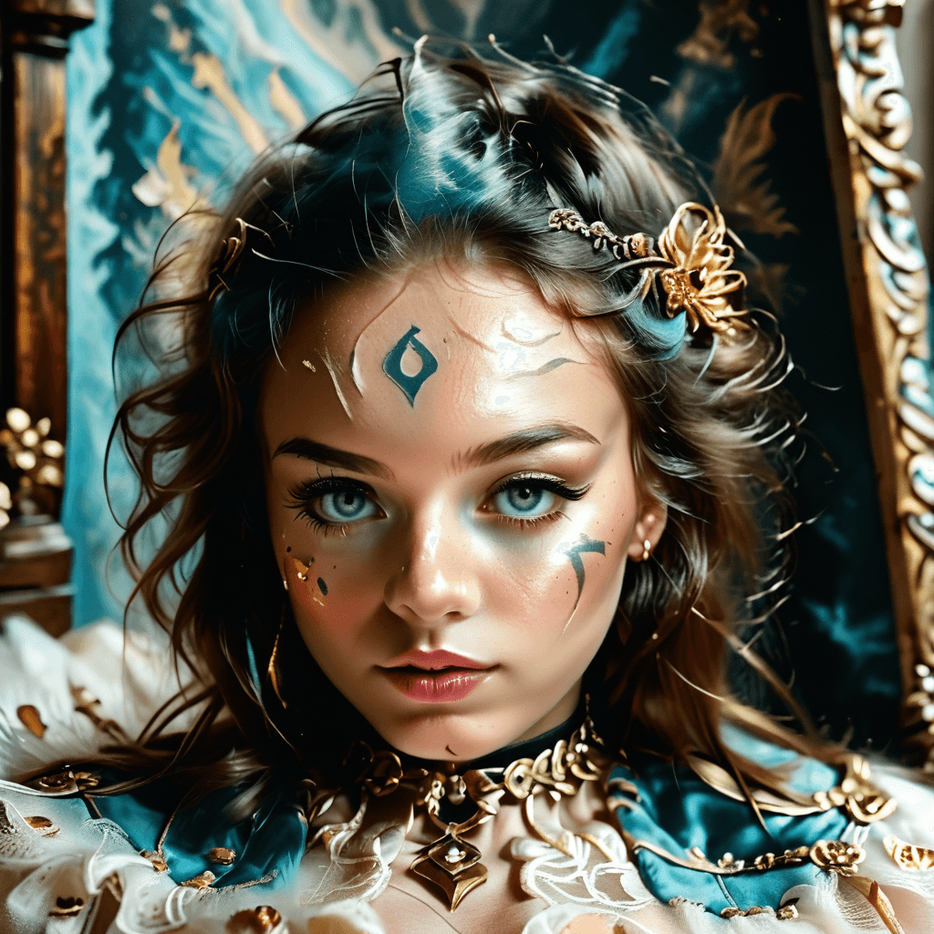 AI generated: LOAS3l34pXL, DreamArt, young 23 years old woman, fantasy world, epic painting, epic colors