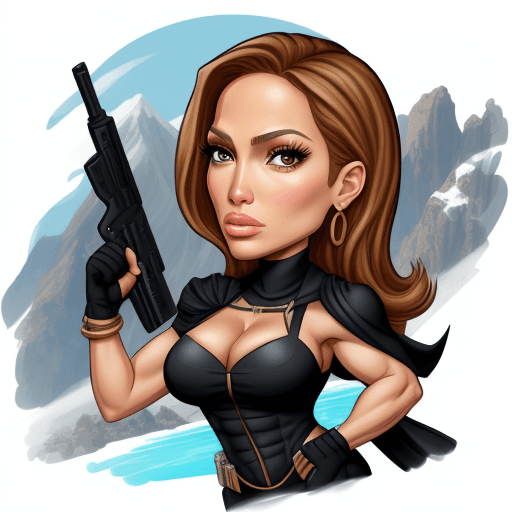 AI generated: agent greek olympus mountain, caricature, jennifer lopez
