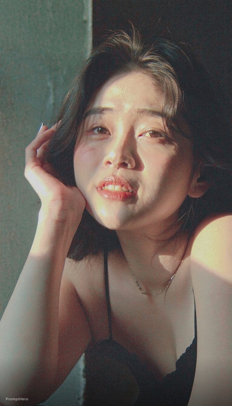 AI generated: A highly detailed, photorealistic, cinematic vertical medium-close-up shot of a stunning young east ...