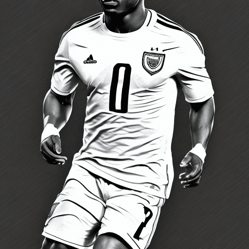 AI generated: coloring page for adults, footballer image Ulisses Garcia, white background, clean line art, fine li...