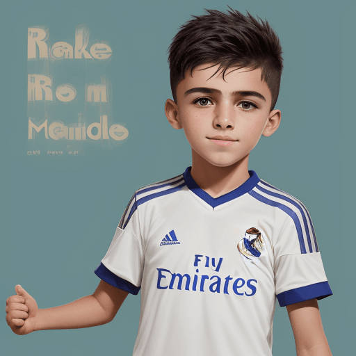 AI generated: Make me a book cover vhere the main charakter is a kid that want's to play at Real Madrid but he isn...