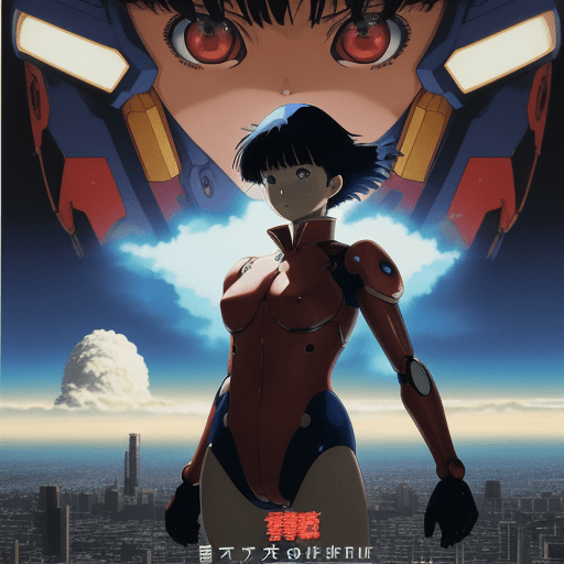 AI generated: incredibly powerful Anime Girl, created by Hideaki Anno + Katsuhiro Otomo +Rumiko Takahashi, Movie p...