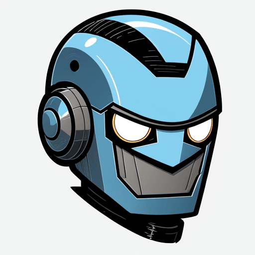 AI generated: Logo type comic character illustration, a  robot's friendly face, professional cartoon with high det...