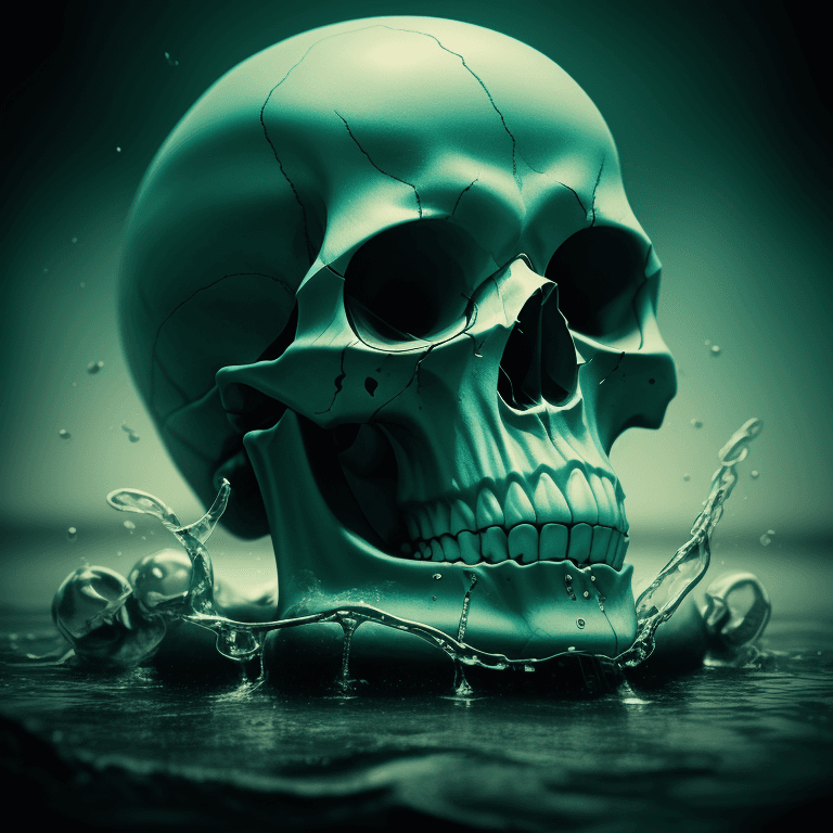 AI generated: liquid skull photographic cinematic