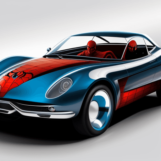 AI generated: concept car, 1964 und spiderman
