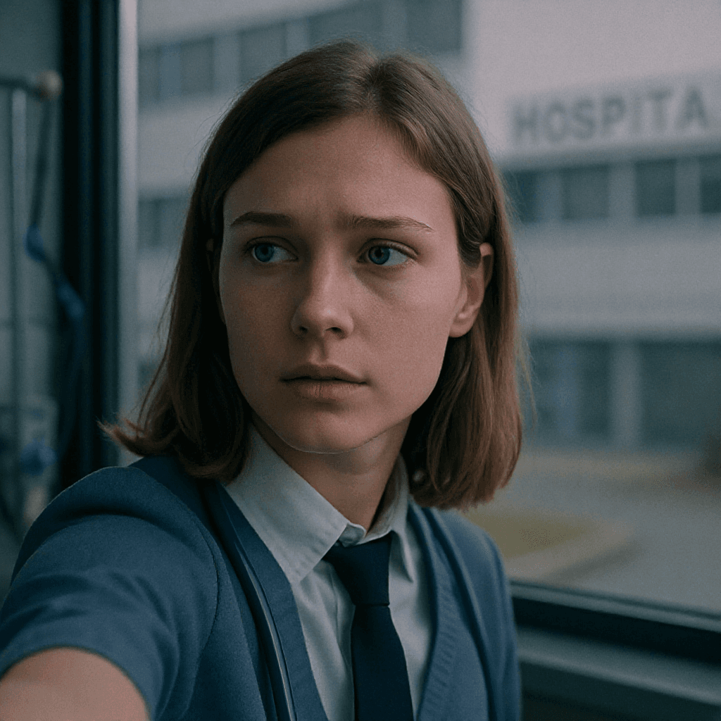 AI generated: SEMI-REALISTIC, Looking at viewer, hospital background