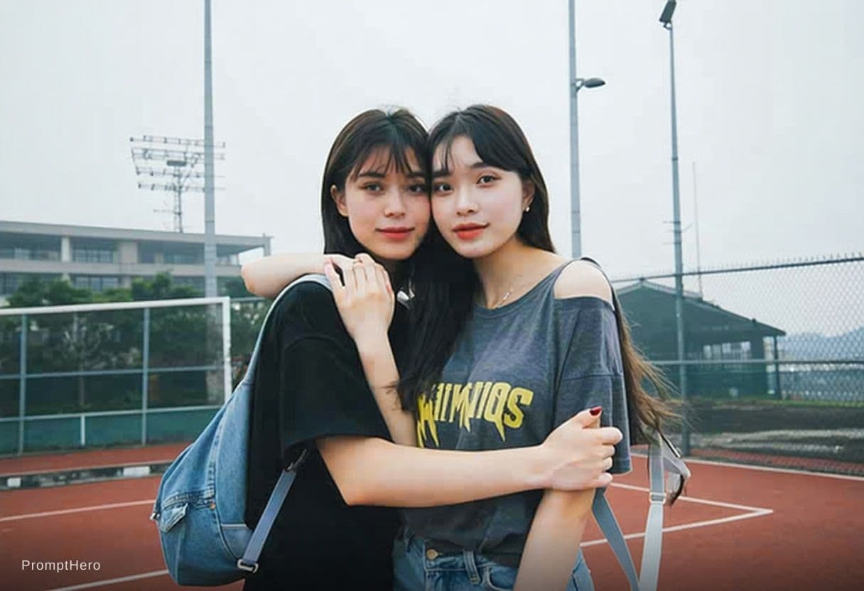 AI generated: I want these two girls to have a relationship with me now