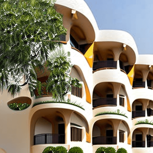 AI generated: Reimagine a Gaudi style building for a modern apartment complex in urban Bengaluru

