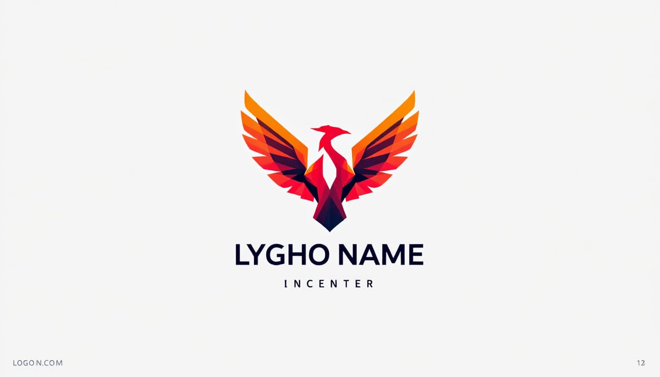 AI generated: A sleek and modern logo design for a tech startup, featuring a stylized geometric phoenix icon with ...