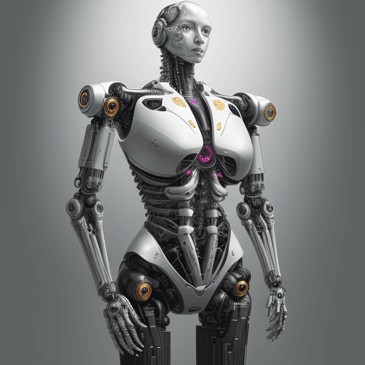 AI generated: artwork that realistically portrays a highly advanced bionic robot with intricate mechanical details...