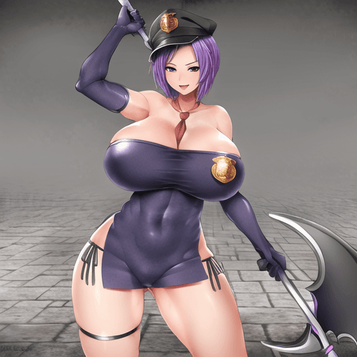 AI generated: masterpiece, best quality, 1girl, solo, breasts, looking at viewer, smile, short hair, open mouth, b...