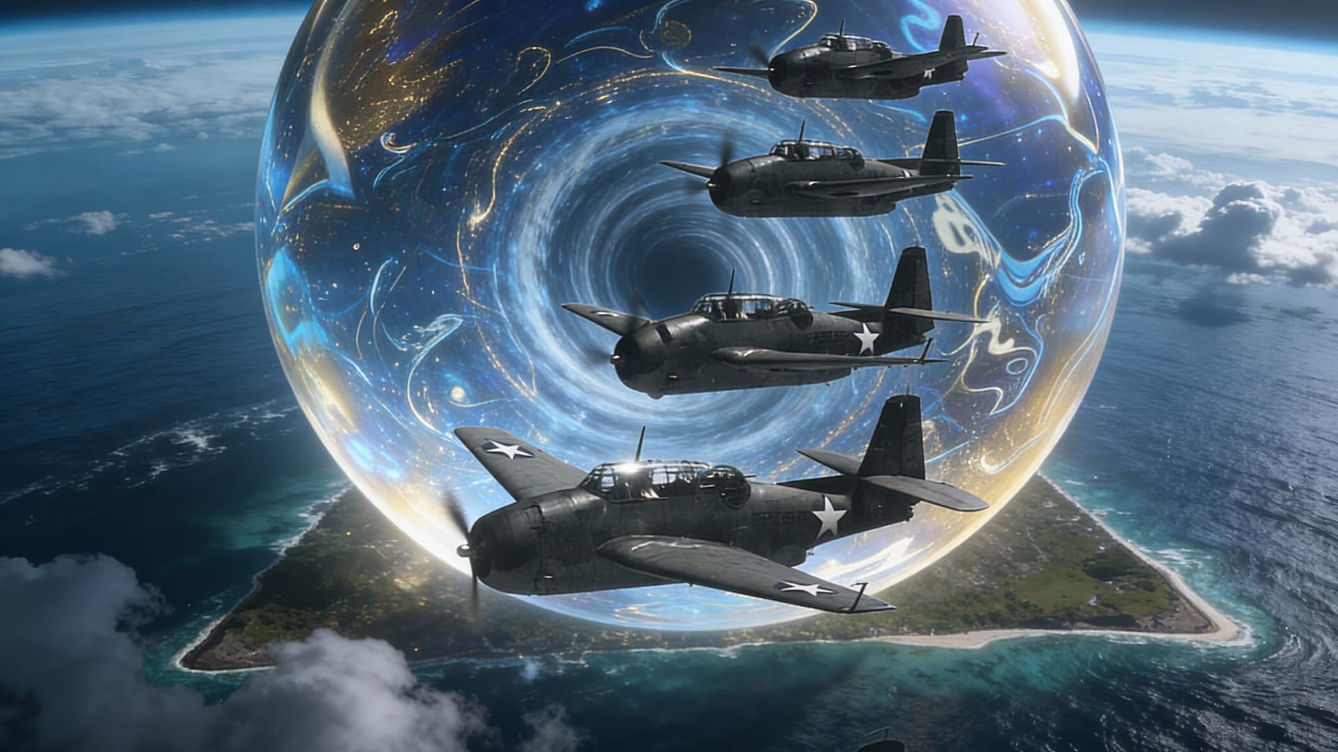 AI generated: Create a Sci-fi visual. A visual representation of a Voidaptic Bubble.

Reference image 1 is a visua...