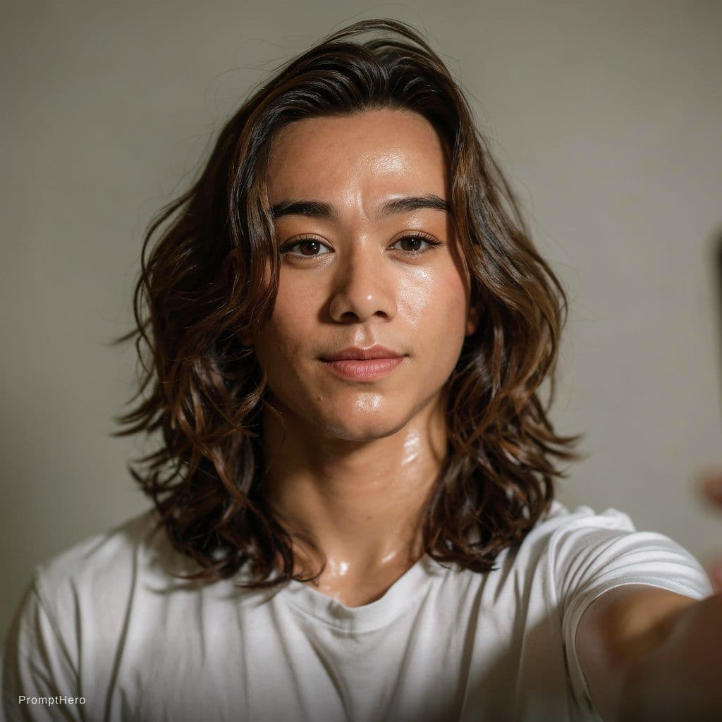 AI generated: Subject poses for a selfie, in the style of social media influencers, webcam photography, Felicia Si...