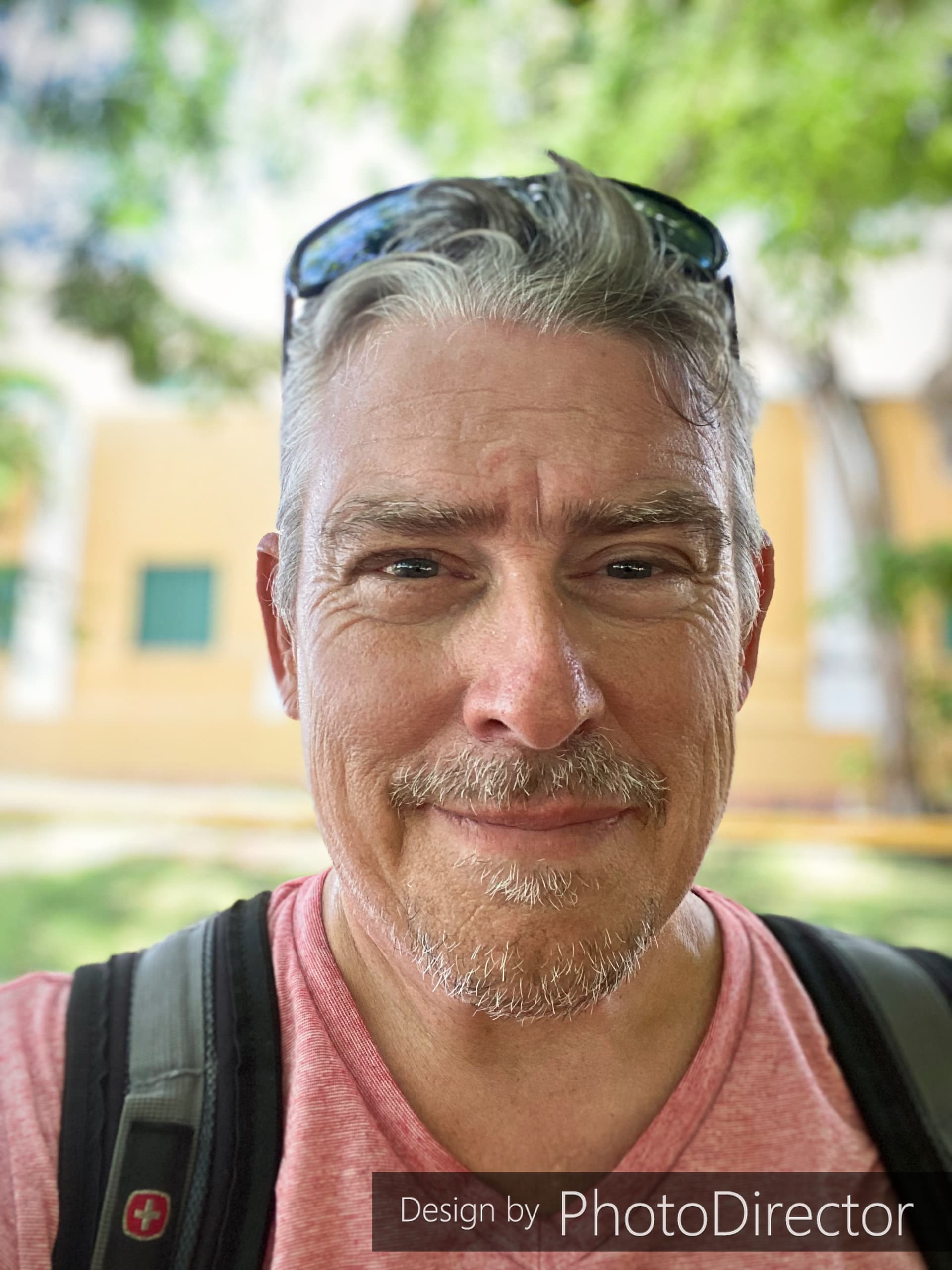 AI generated: Oil painting portrait of a middle aged man in the style of Botero