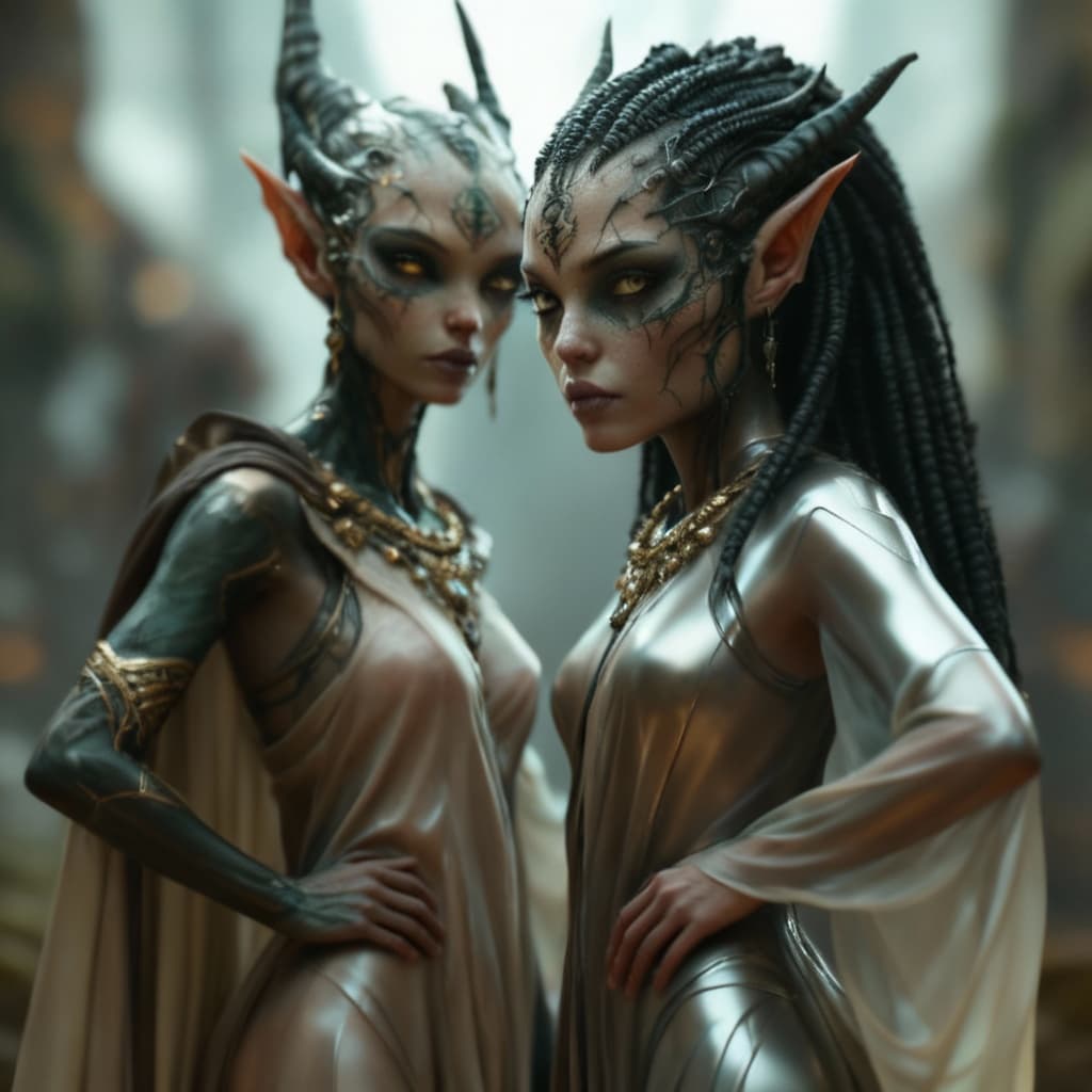AI generated: Give emotional depth. Give background, clothing, and pose to emphasize sleek comfort with a futurist...