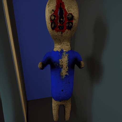 AI generated: (((blue shirt))), upper body, scp173,<lora:scp173:1>