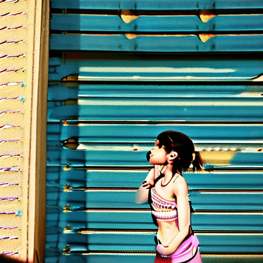 AI generated: A young girl, elated, chest shot, direct sunlight, photorealistic, the low-purity tone
