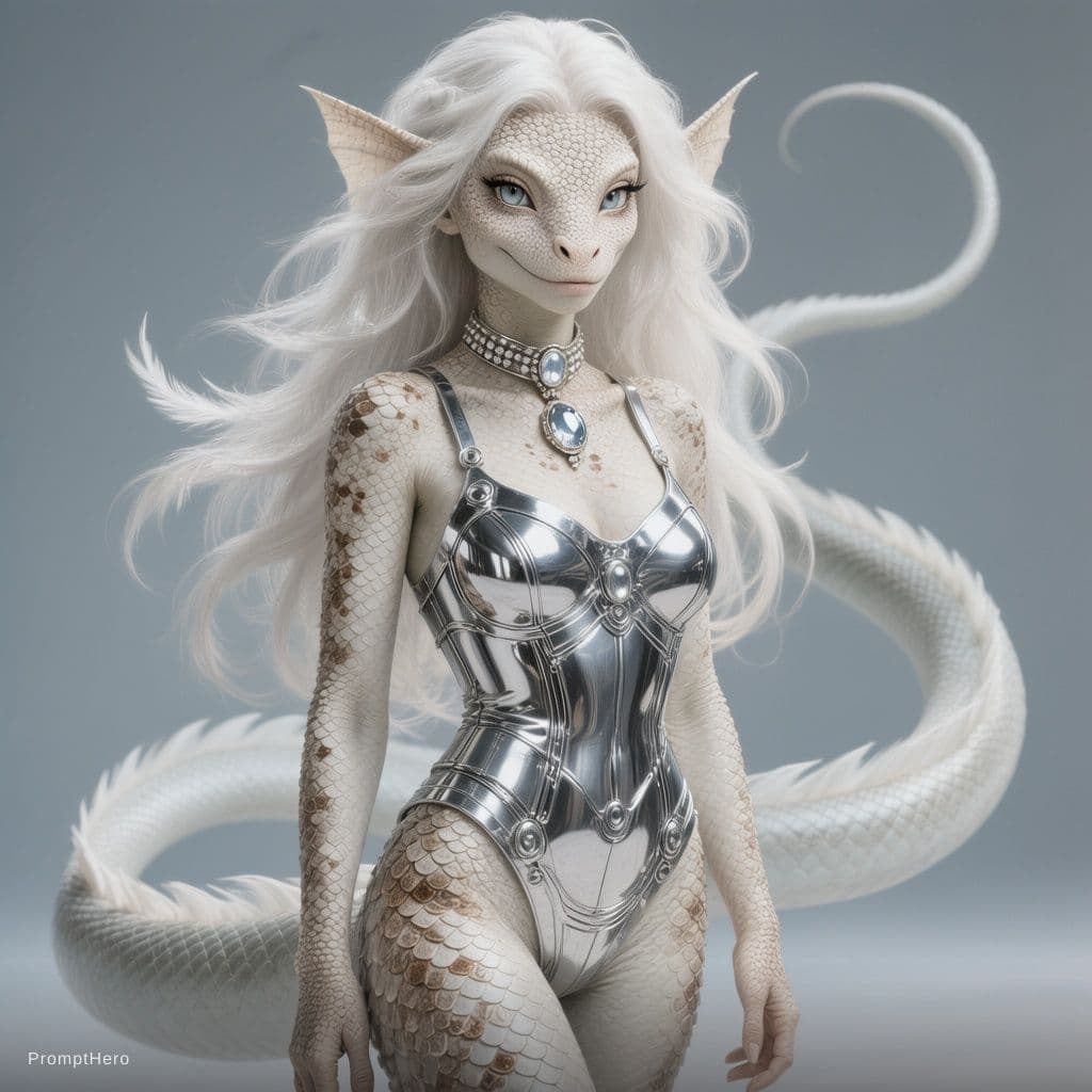 AI generated: Name: Lyra.
Gender: female.
feminine.
Height: 5'5.
Species: Anaxian - an anthropomorphic reptilian h...