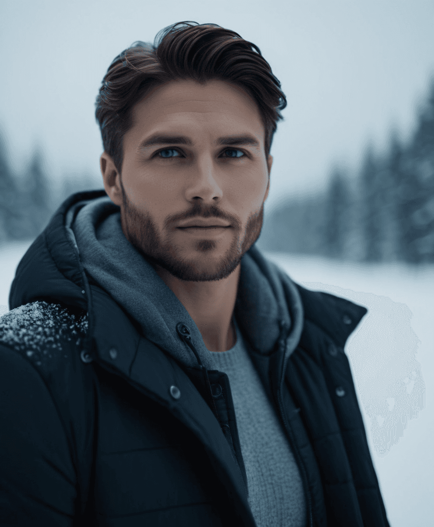 AI generated: cinematic film still {cinematic portrait, dark theme, frost, future, snow, ice, sharp photo focus, s...