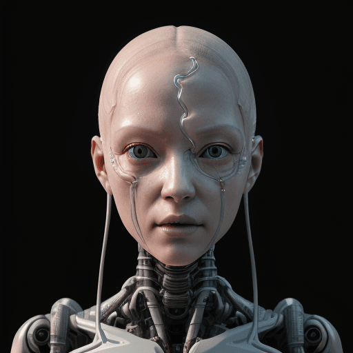 AI generated: complex 3d render ultra detailed of a beautiful porcelain alien girl head android face, cyborg, robo...
