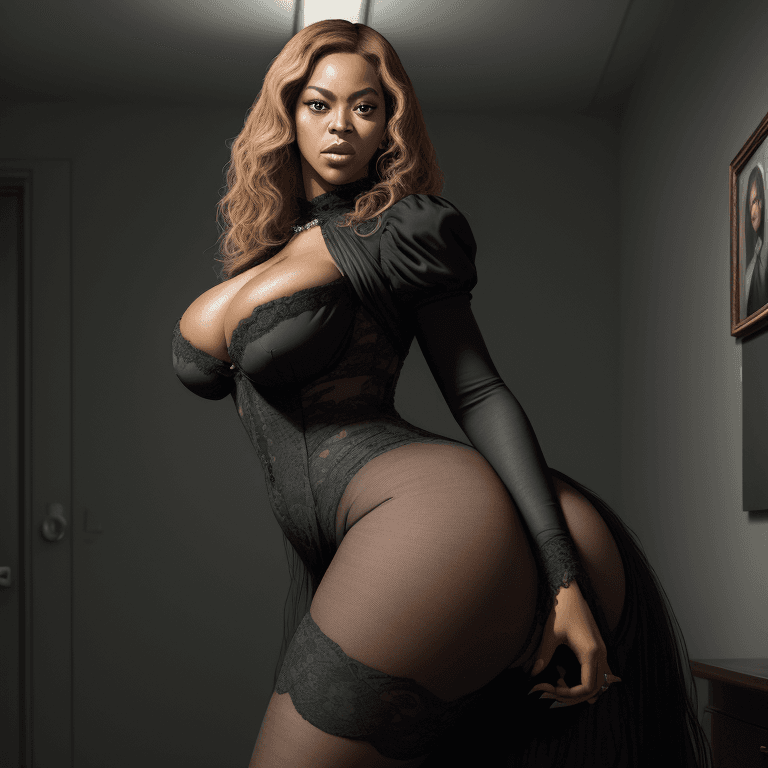 AI generated: photo of Beyonce , dressed psychiatrist in asylum, showing her tits, color black, with hyperrealisti...