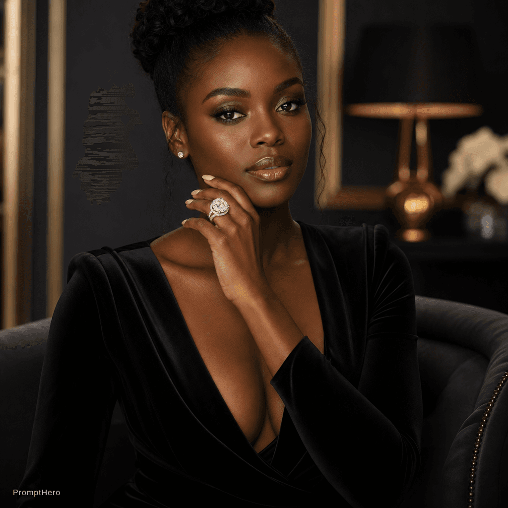 AI generated: black model wearing the ring