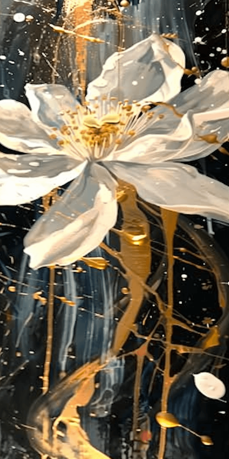 AI generated: surrealist painting of a beautiful jasmine blossom, in the style of Salvador Dali, surrealism, psych...