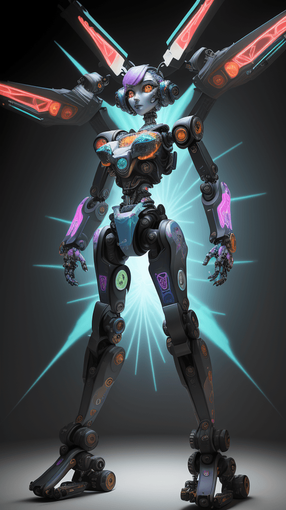 AI generated: complex background full body robotpaper"An artistic visionary harnessing the creativity OF ROBOTICS,...
