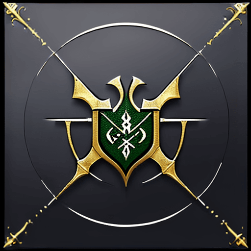AI generated: Create a logo for the word "Leagues" that matches the art style of an item called "V sigil (e)" from...
