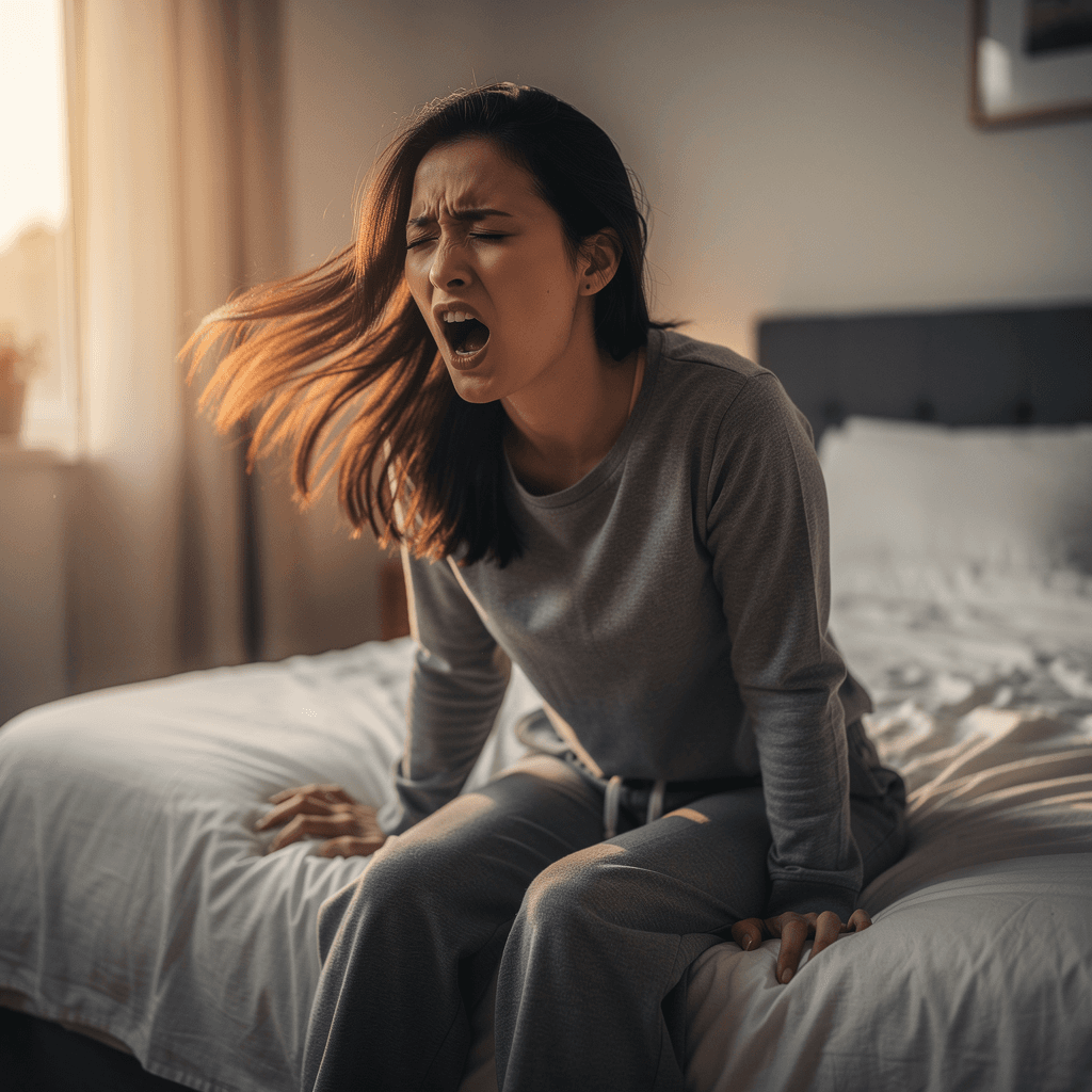 AI generated: she sudden has an orgasm and cant control her self