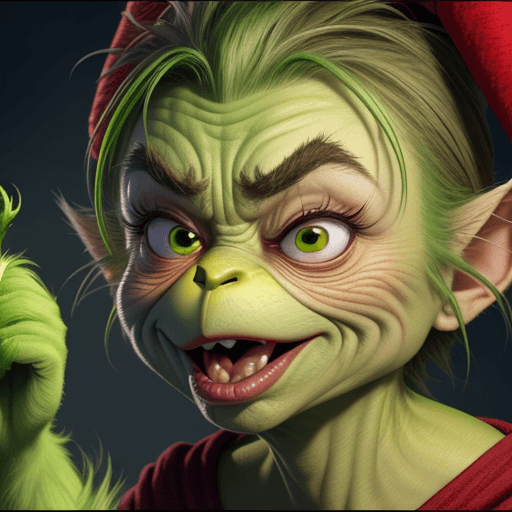 AI generated: GRINCH FACE 4K HD