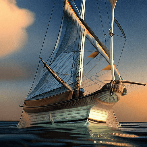 AI generated: Photo of a ultra realistic sailing ship, dramatic light, pale sunrise, cinematic lighting, battered,...