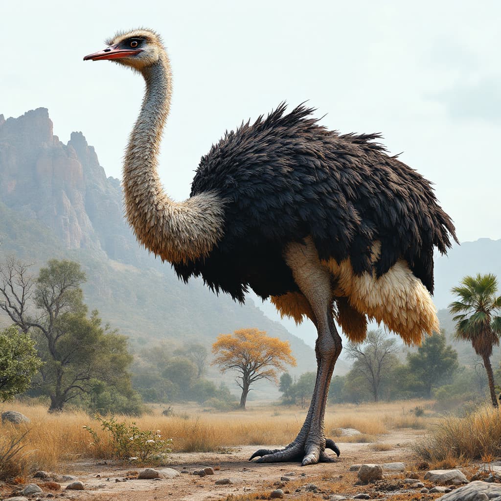 AI generated: 20 mts giant ostrich