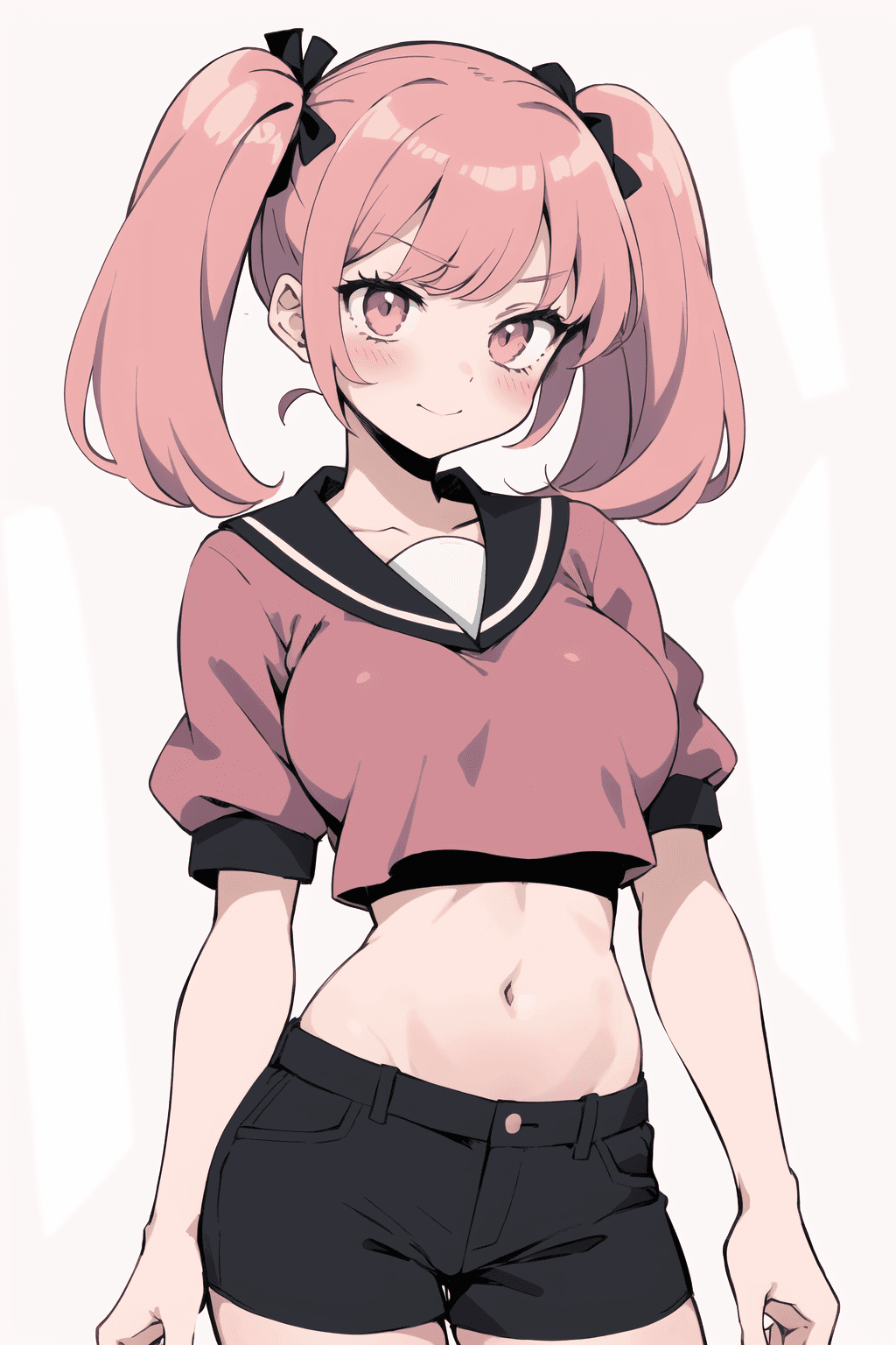 AI generated: absurdres, (ultra-detailed), masterpiece, best quality, 1girl, solo, slight smile, blush, pink hair ...
