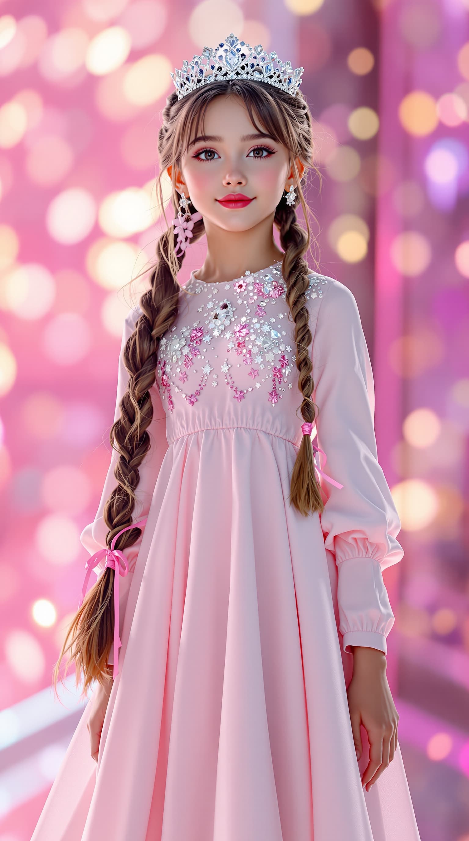 AI generated: A stunning professional photograph captures the world's most beautiful fifth-grade girl, Junior Miss...