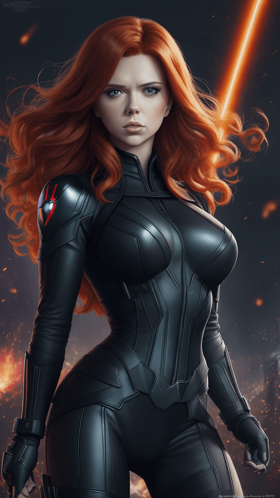 AI generated: (best quality, master:1.5) 16k HDR, Marvel Entertainment Art by, Black Widow (AKA Natalia "Natasha" ...