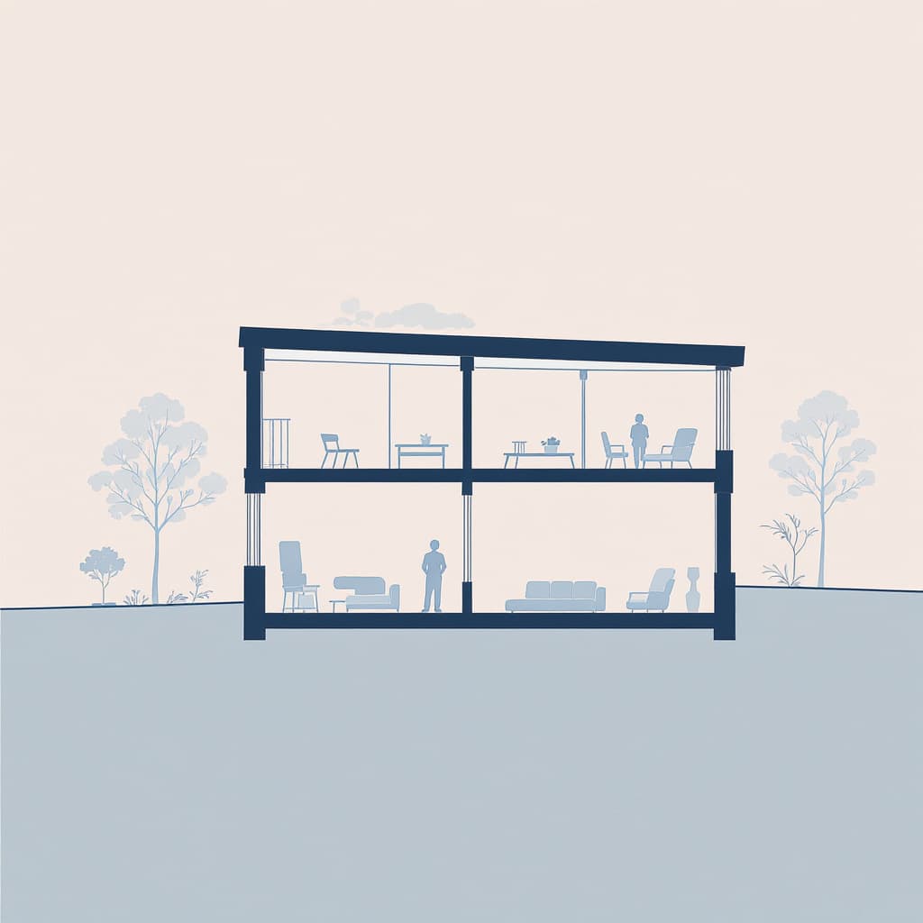 AI generated: Orthographic cross-section view, no perspective distortion.

Color palette:

- Soft blue tones

- Li...
