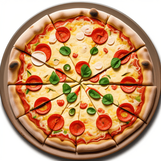 AI generated: An ilustration of a top view of a hawaian pizza