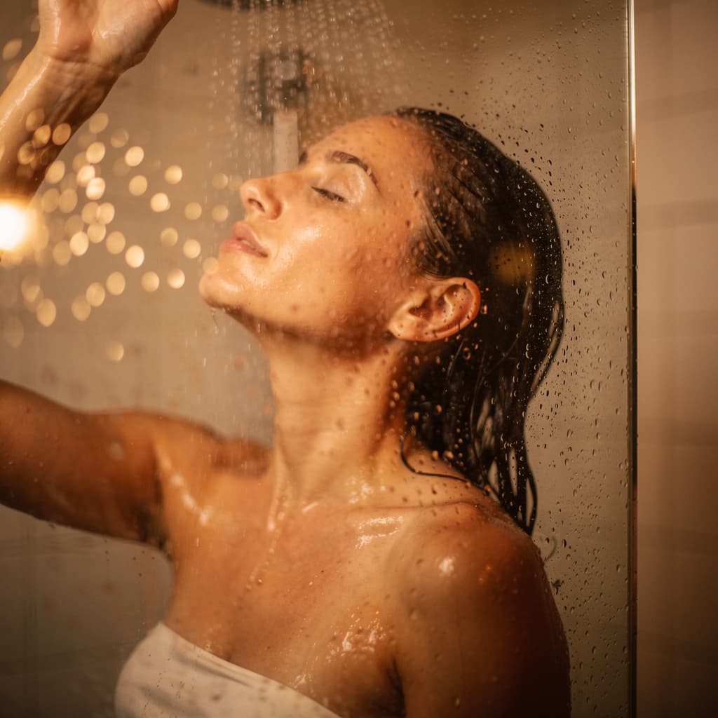 AI generated: Woman taking shower