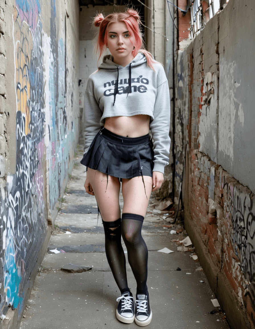 AI generated: masterpiece, best quality, photorealistic, ultra-detailed, full body view of a 28 year old emo girl,...