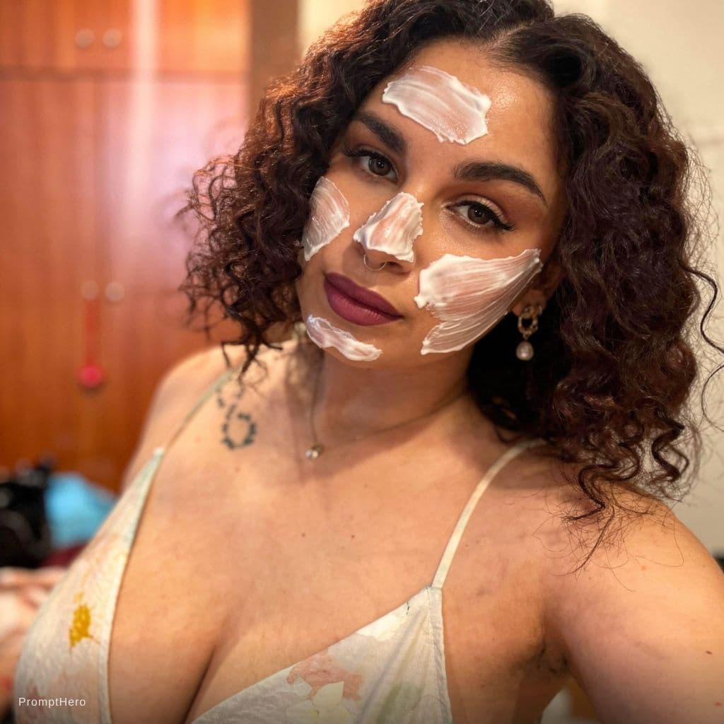 AI generated: white liquid on face