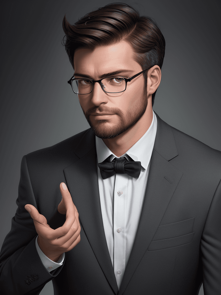 AI generated: High resolution, professional portrait of a young adult male, around 47, with short dark hair and a ...