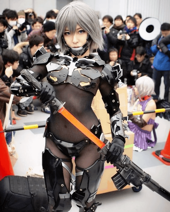 AI generated: a femboy with metal armor holding a sword near a crowd