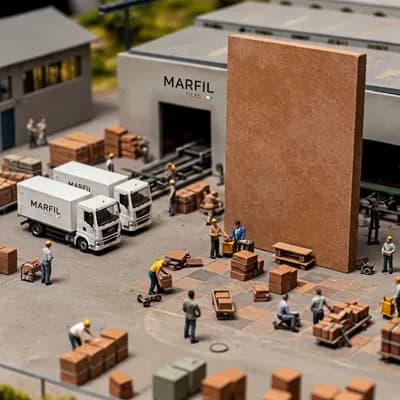 AI generated video: Create a 5-second hyper-realistic animated video of a miniature tile factory scene. Begin with a ste...