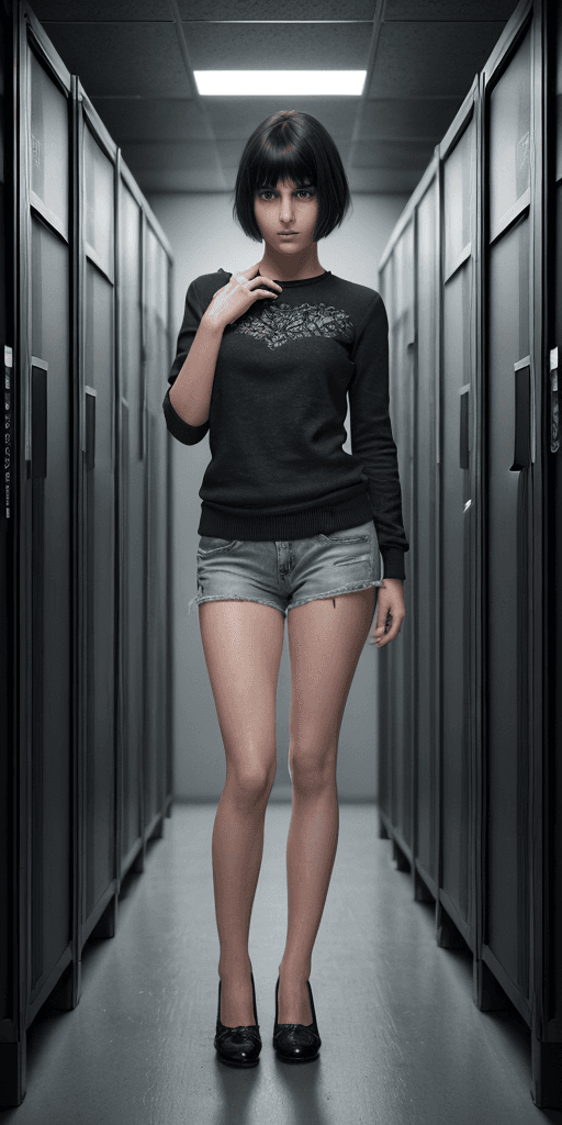 AI generated: (Masterpiece, 4K resolution, ultra-realistic, highly detailed)(Full body:1) of a young girl, smart c...