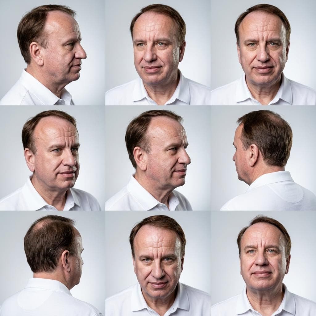 AI generated: crop image to only the man's face, then remove old background and shirt first and then create a visu...