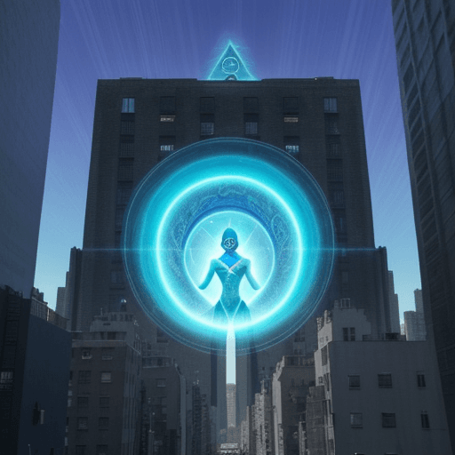 AI generated: Egyptian Gods coming out a bright blueish big interdimensional portal  in the middle of Manhattan su...