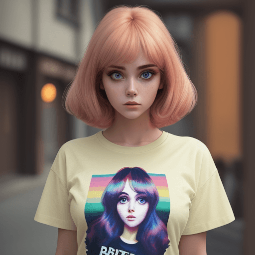 AI generated: beautiful women brunett hair  T-Shirt, lofi colors, lofi vibes, extra eyes The photograph is capture...